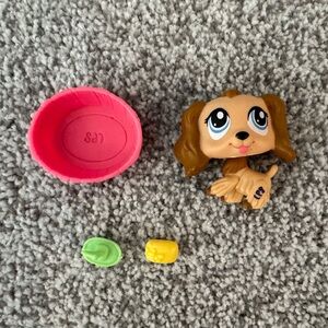 LPS Littlest Pet Shop #1318 Cocker Spaniel And Bath Set - Complete